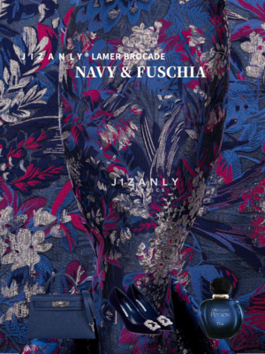 BROCADE NAVYBLUE AND FUSCHIA