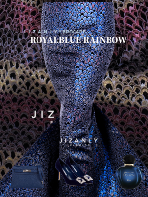 BROCADE ROYALBLUE PEACOCK RAINBOW