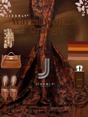 Brocade zaina warm brown orange