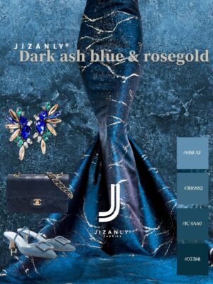 Brocade Lamer Ash Blue & Rosegold