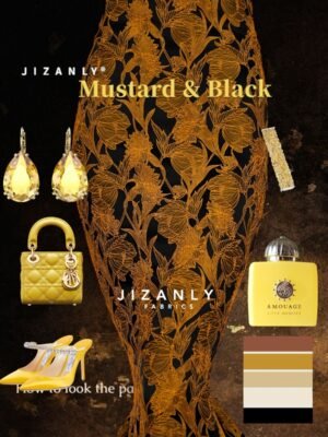 Brocade royal mustard gold and black