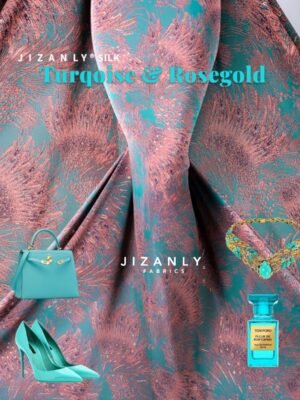 CASHMERE SILK TURQOISE GREEN ROSEGOLD