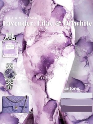 CASHMERE SILK IN LAVENDER, LILAC AND OFFWHITE