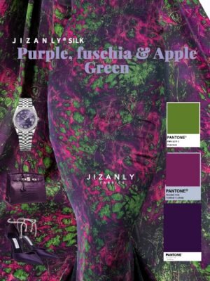 CASHMERE SILK PURPLE FUSCHIA GREEN