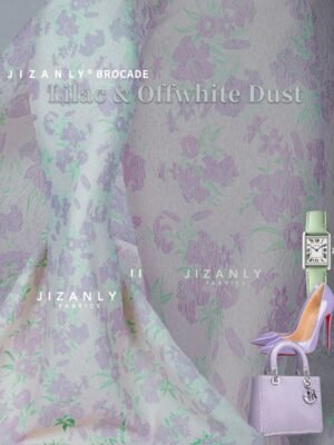 BROCADE PASTEL SOFT LILAC AND OFFWHITE