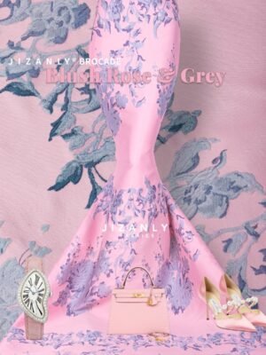 BROCADE BLUSH ROSE AND SILVER GREY
