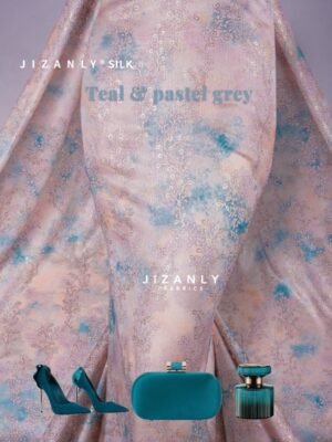 CASHMERE SILK TEAL + grey