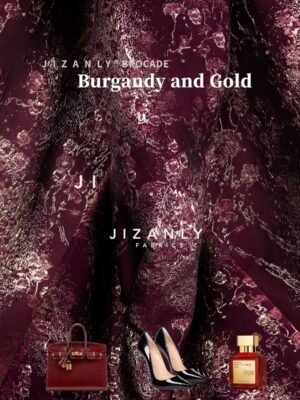 BROCADE LAMER ITALIAN BURGANDY GOLD
