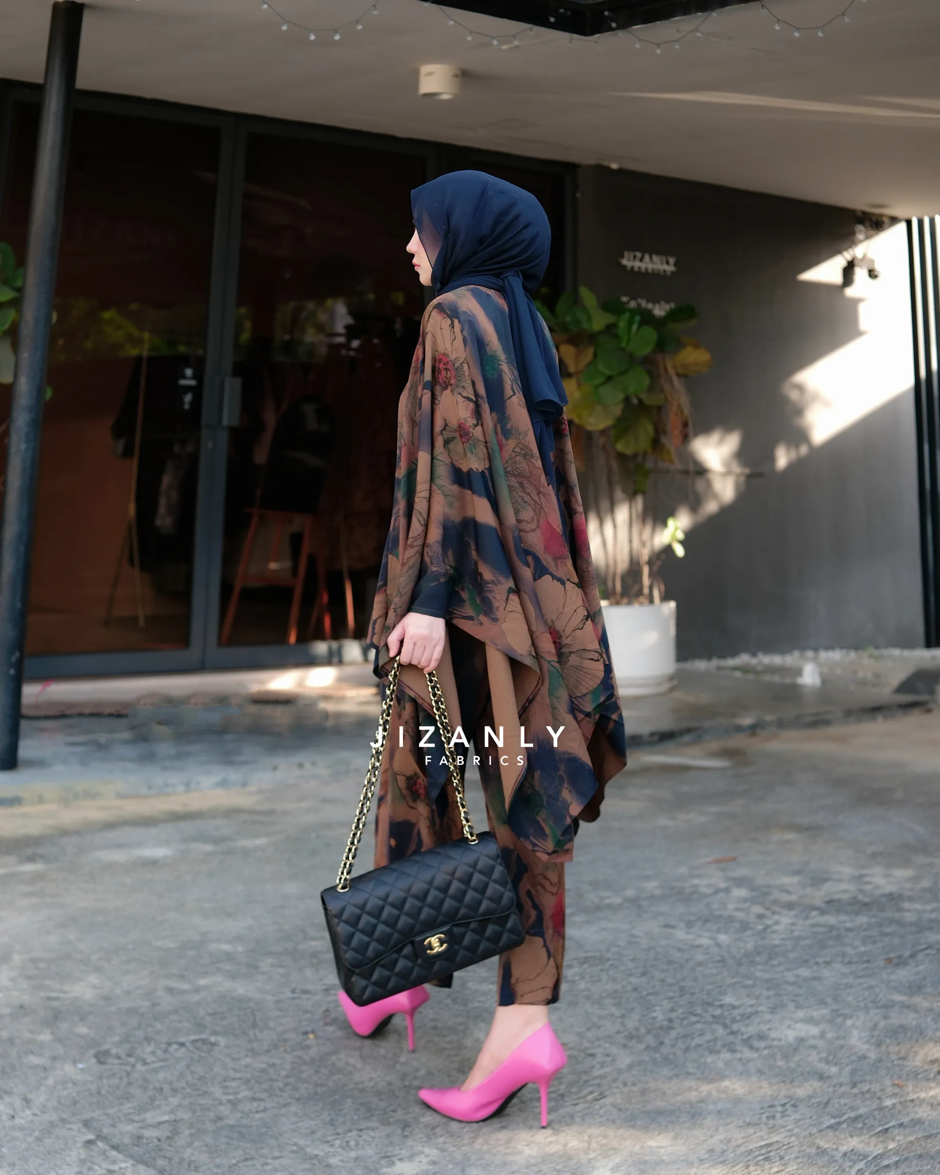 CASHMERE SILK NAVY AND RICHBROWN - Image 5
