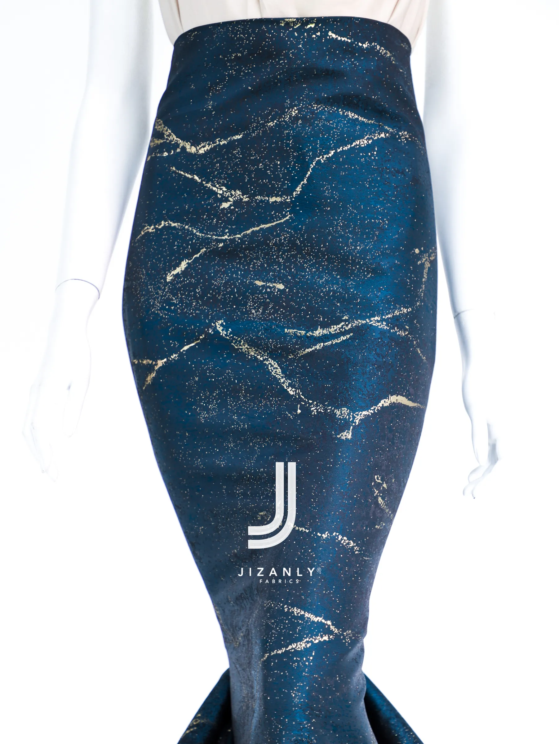 Brocade Lamer Ash Blue & Rosegold - Image 4