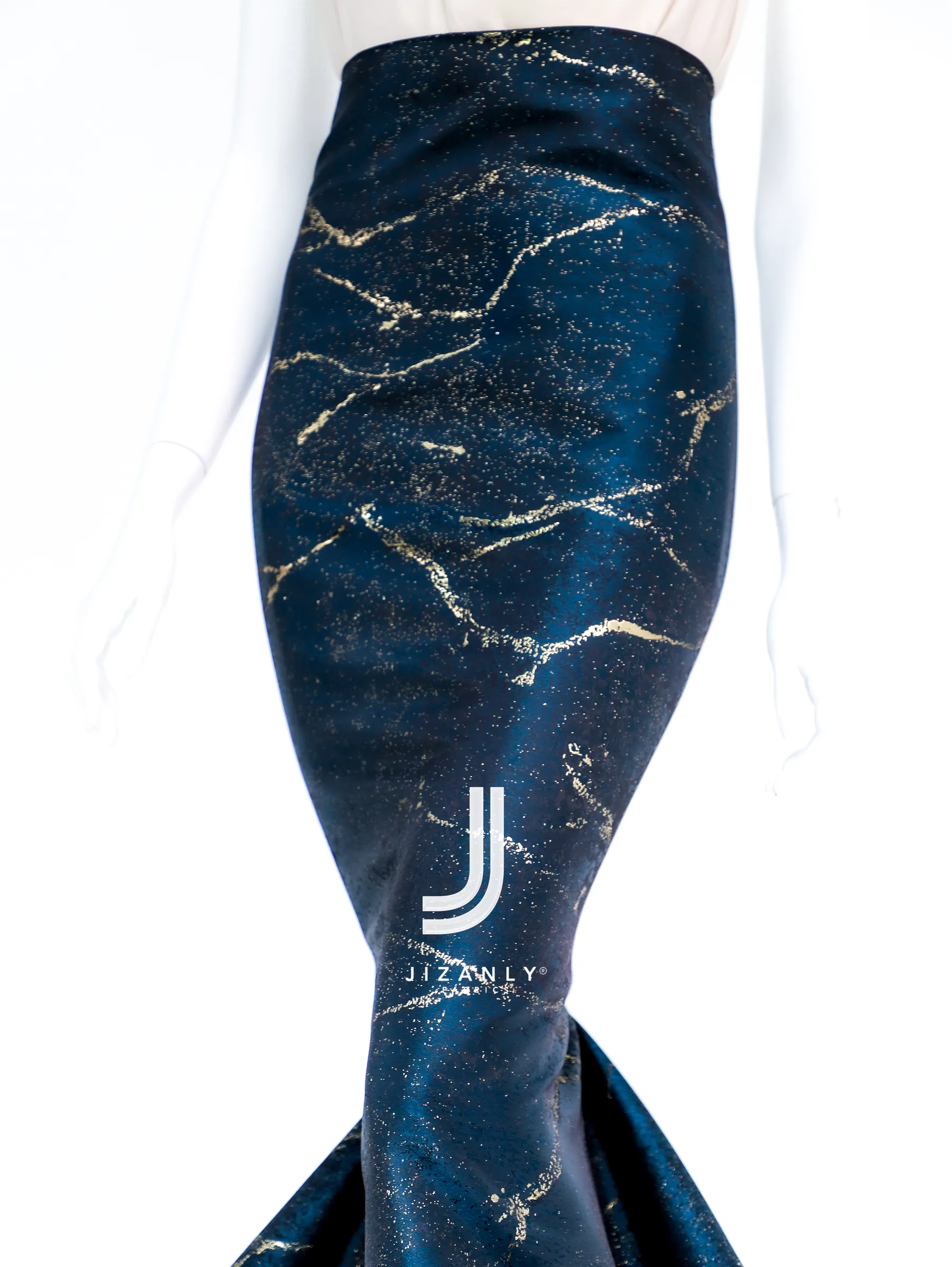 Brocade Lamer Ash Blue & Rosegold - Image 2