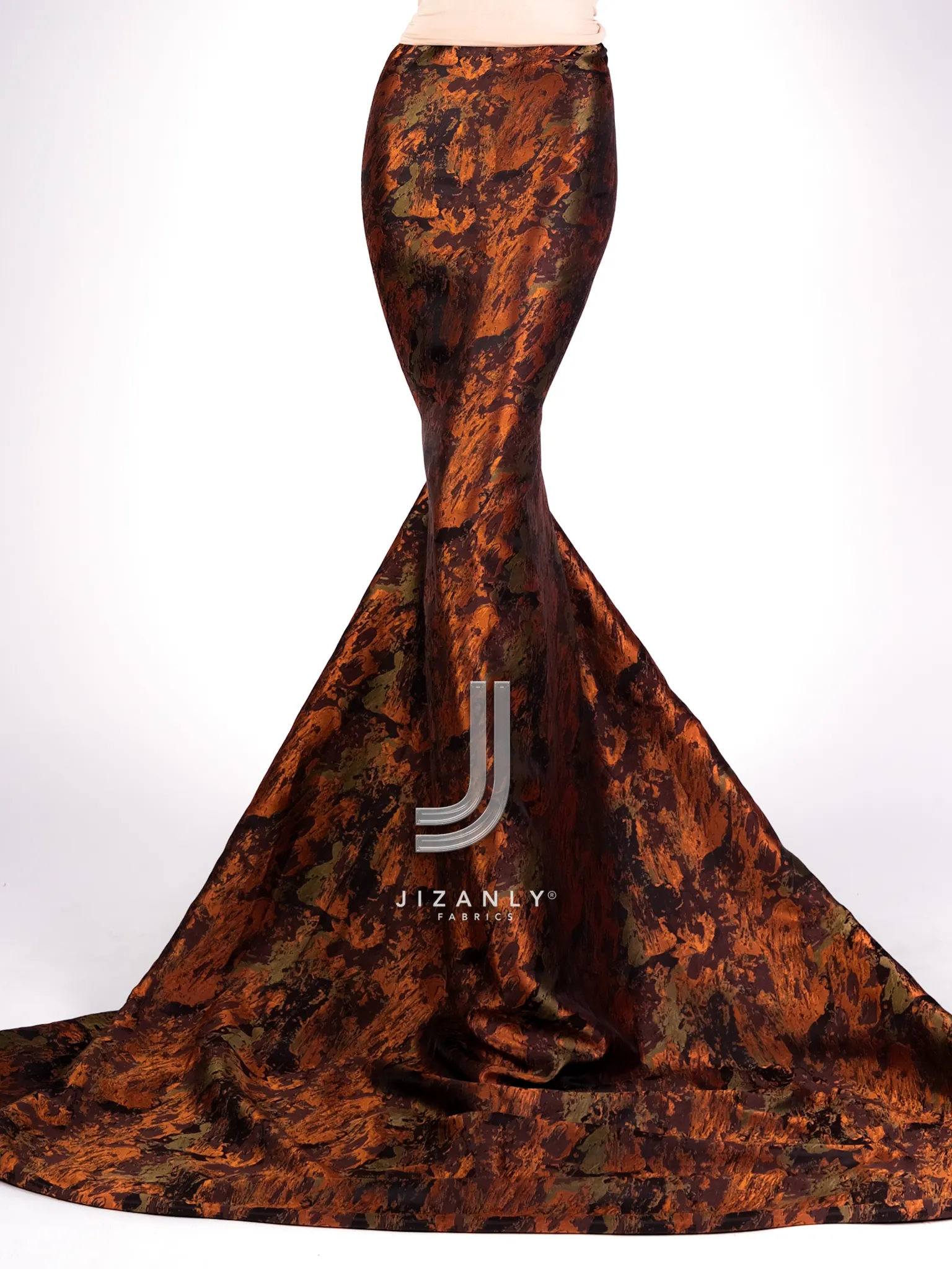 Brocade zaina warm brown orange - Image 2