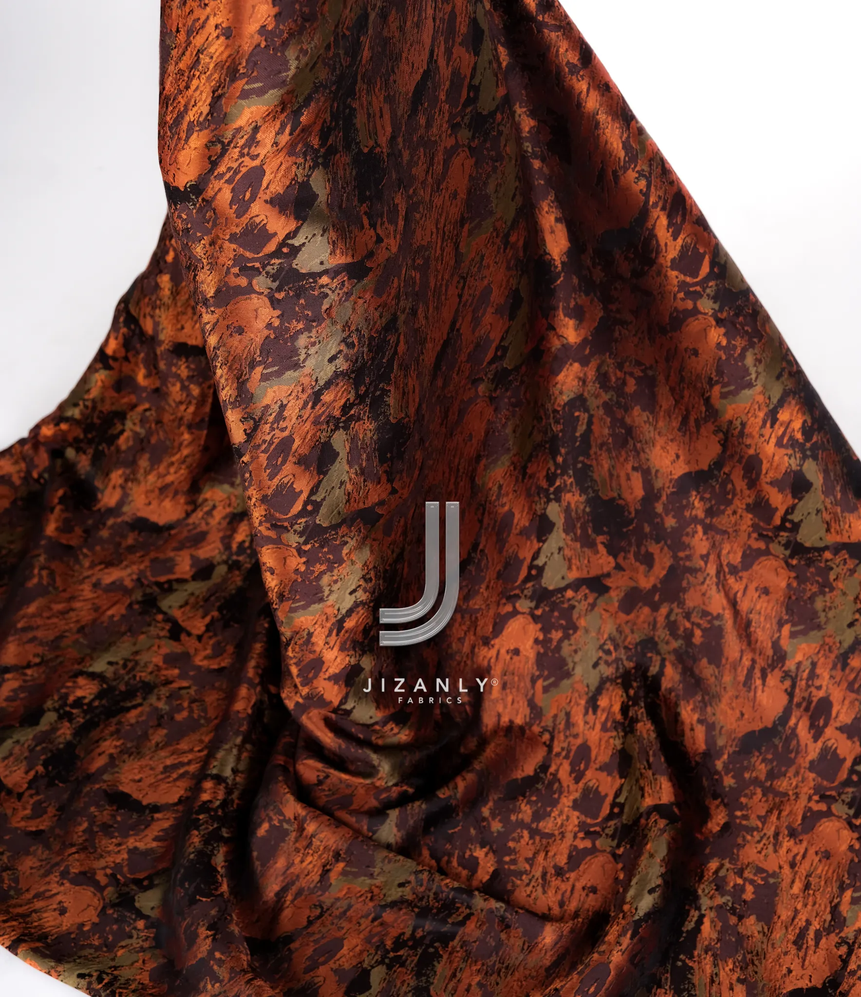 Brocade zaina warm brown orange - Image 3