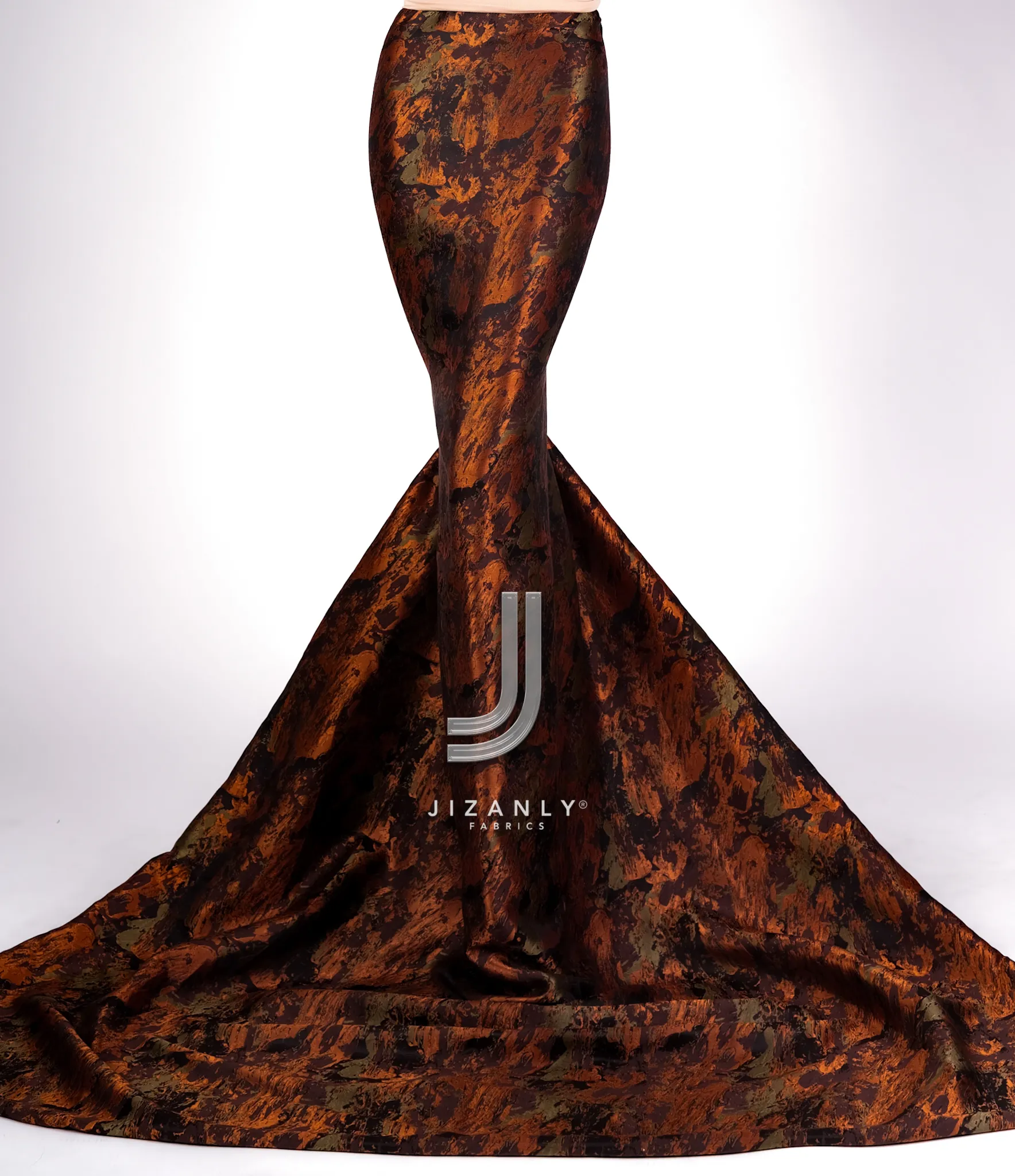 Brocade zaina warm brown orange - Image 4