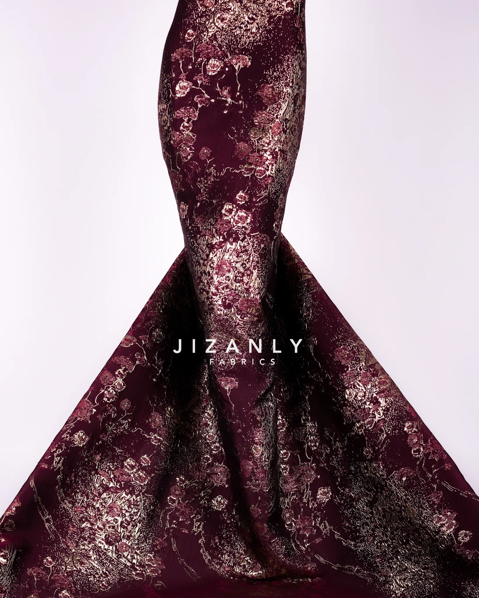 BROCADE LAMER ITALIAN BURGANDY GOLD - Image 2