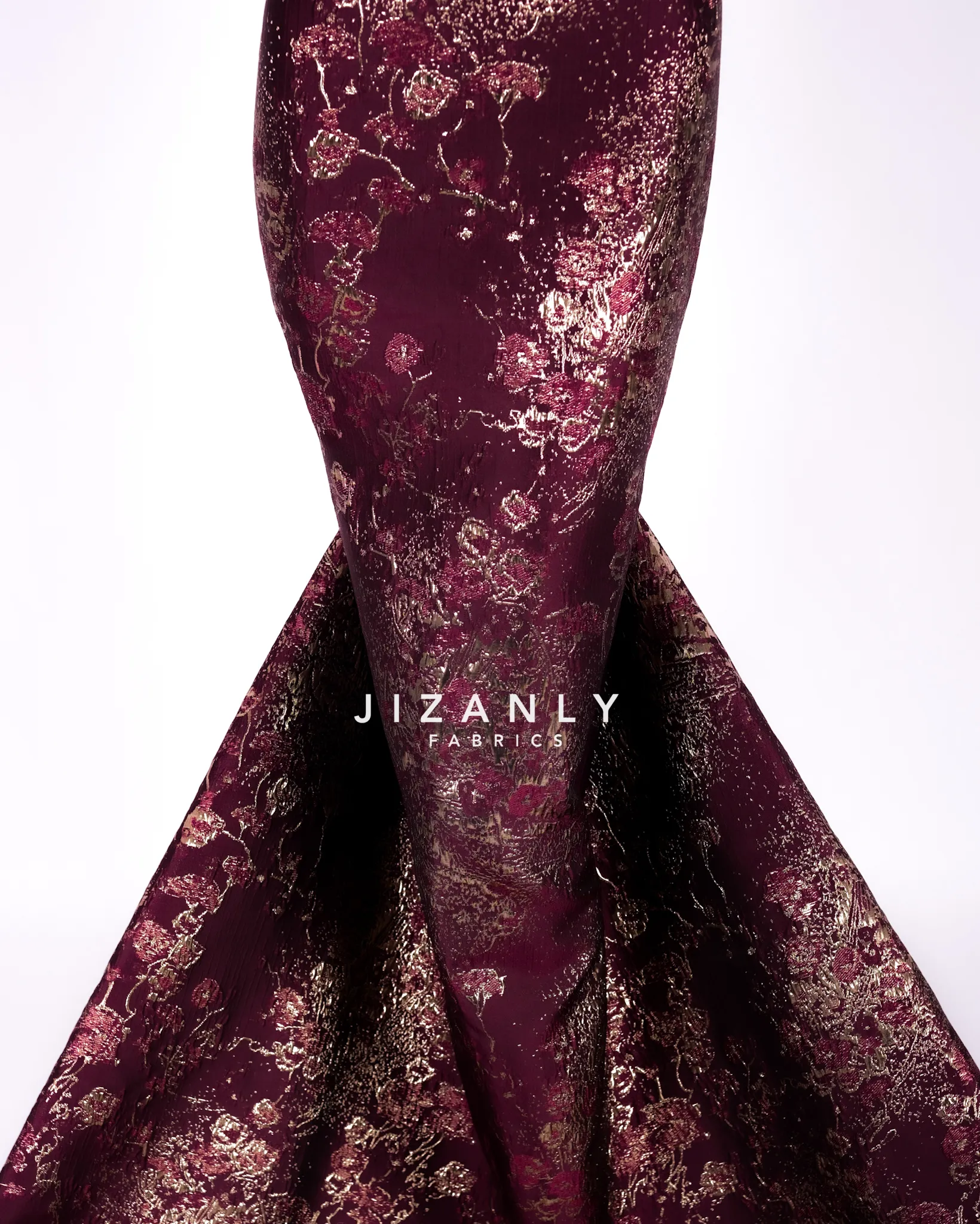 BROCADE LAMER ITALIAN BURGANDY GOLD - Image 4