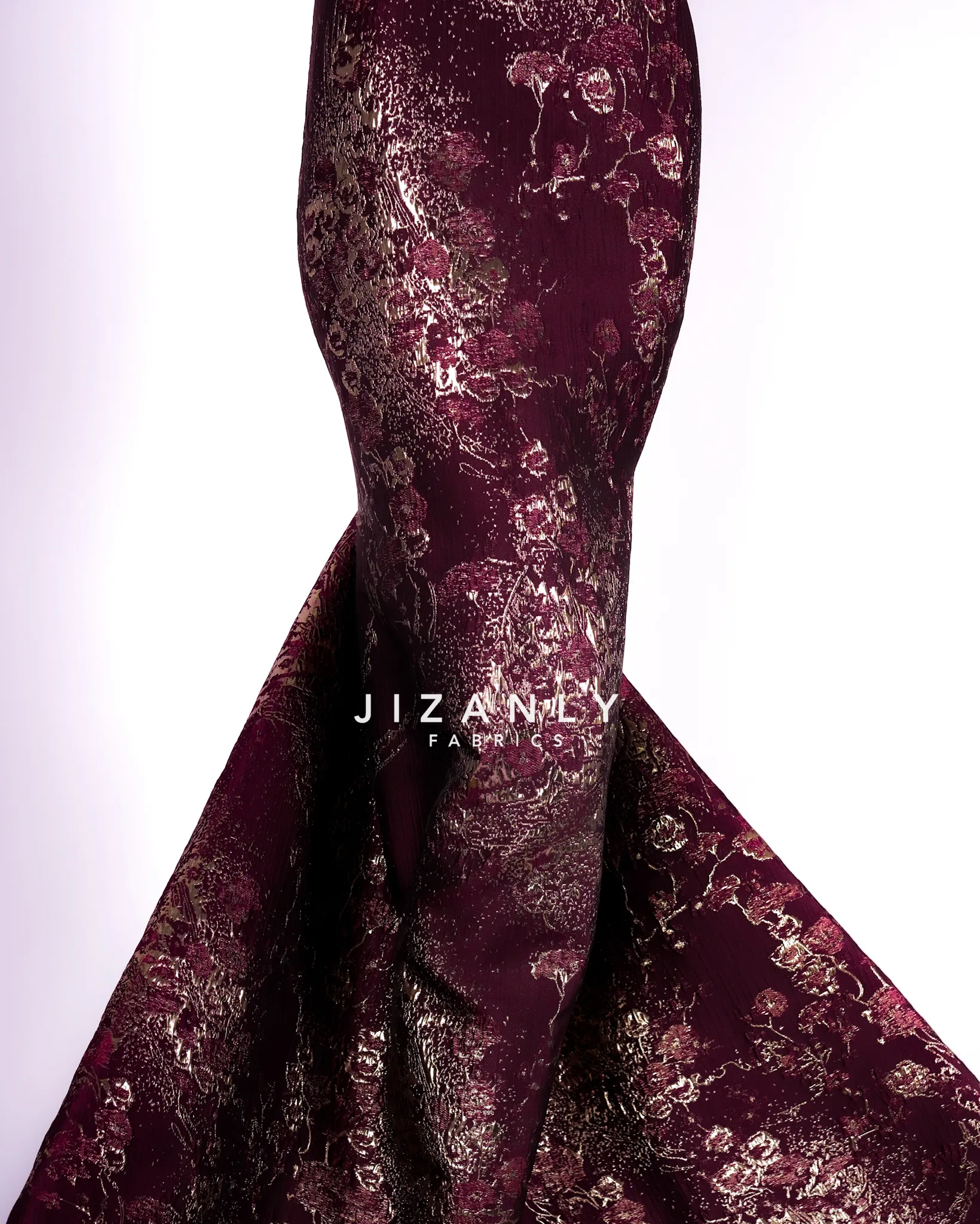 BROCADE LAMER ITALIAN BURGANDY GOLD - Image 6