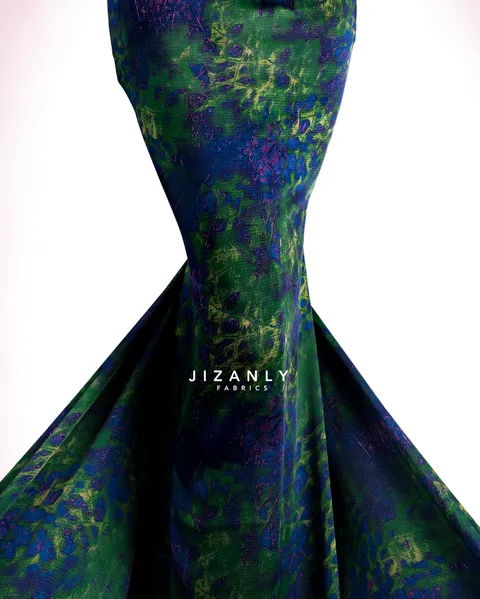 CASHMERE SILK ROYALBLUE AND EMERALD - Image 2