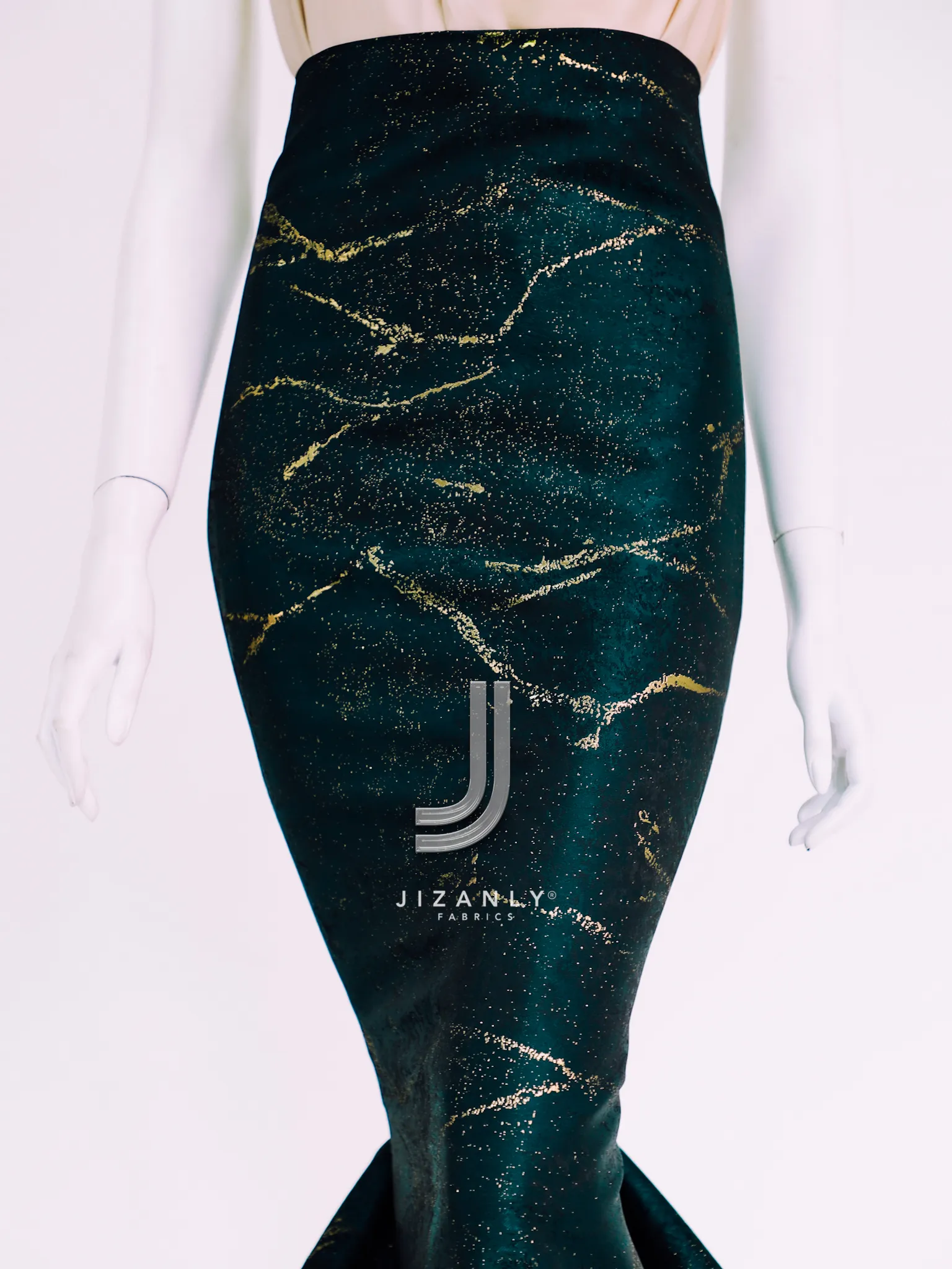 Brocade lamer emerald gold - Image 3