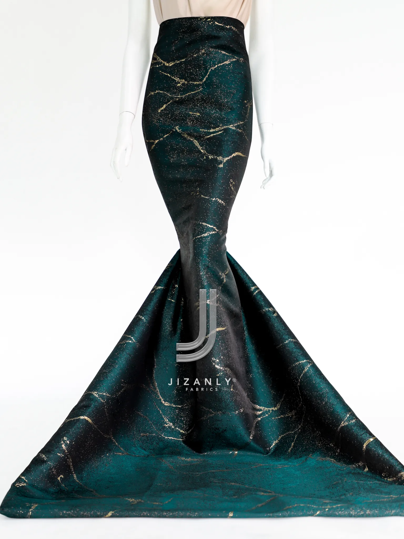 Brocade lamer emerald gold - Image 2