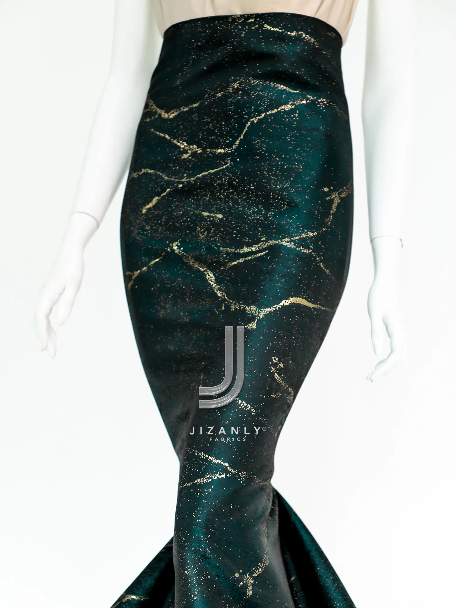Brocade lamer emerald gold - Image 5