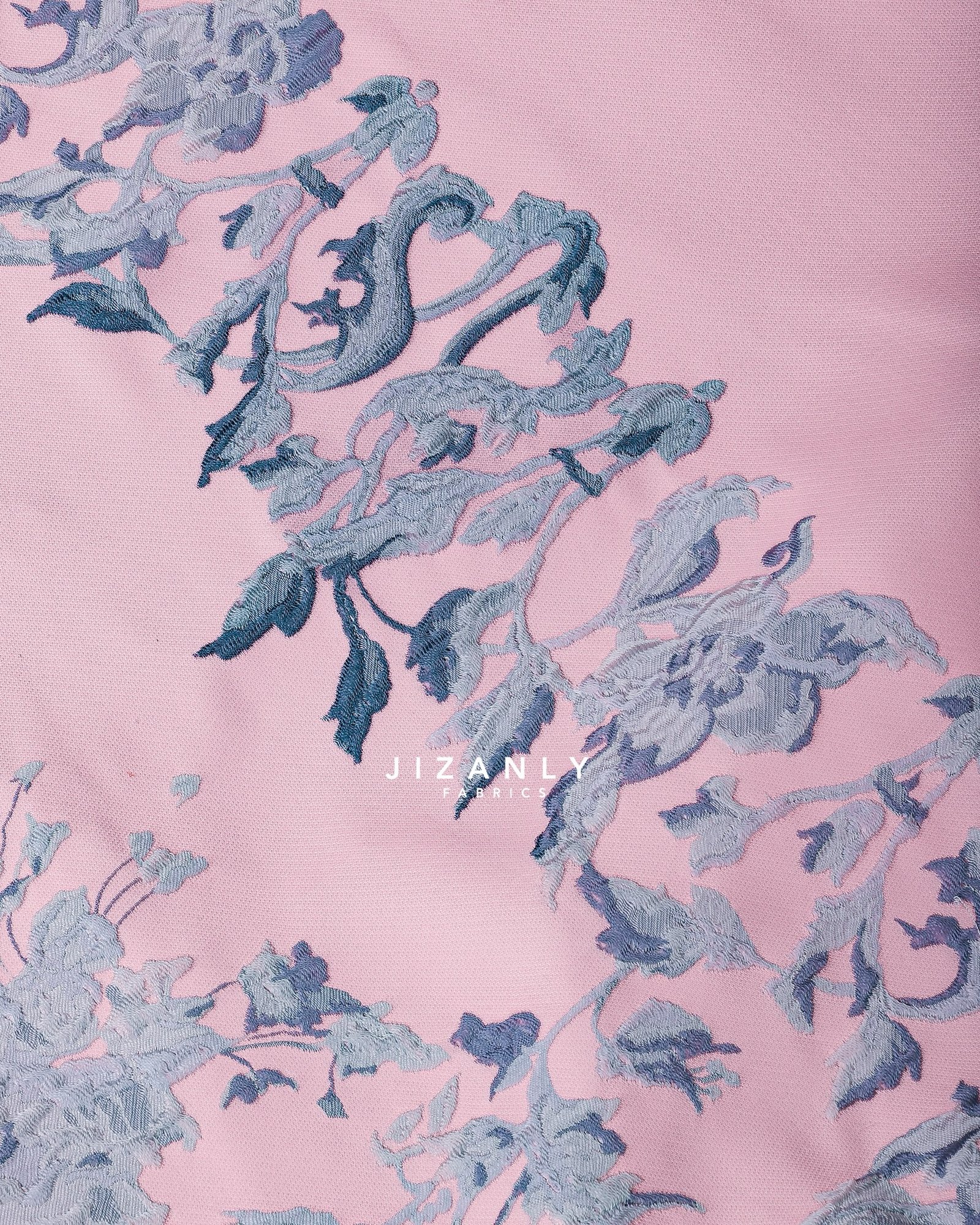 BROCADE BLUSH ROSE AND SILVER GREY - Image 3