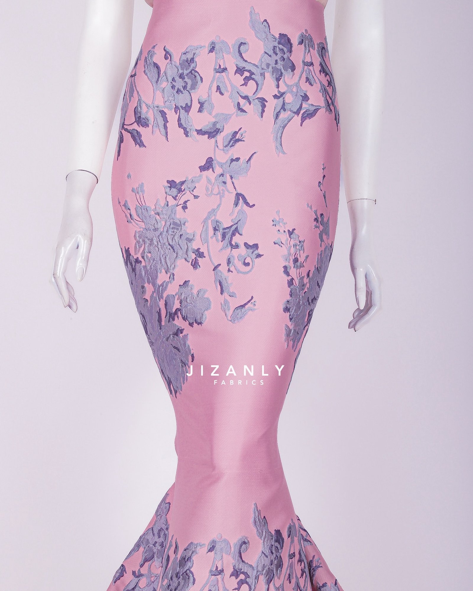 BROCADE BLUSH ROSE AND SILVER GREY - Image 4