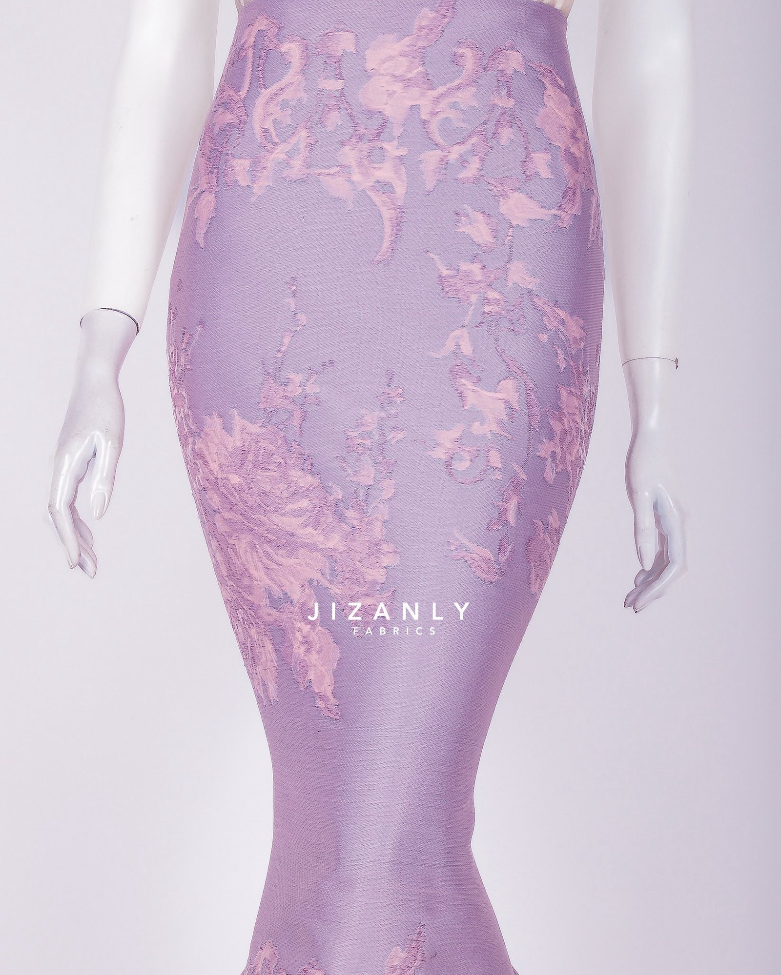 BROCADE BLUSH ROSE AND SILVER GREY - Image 5