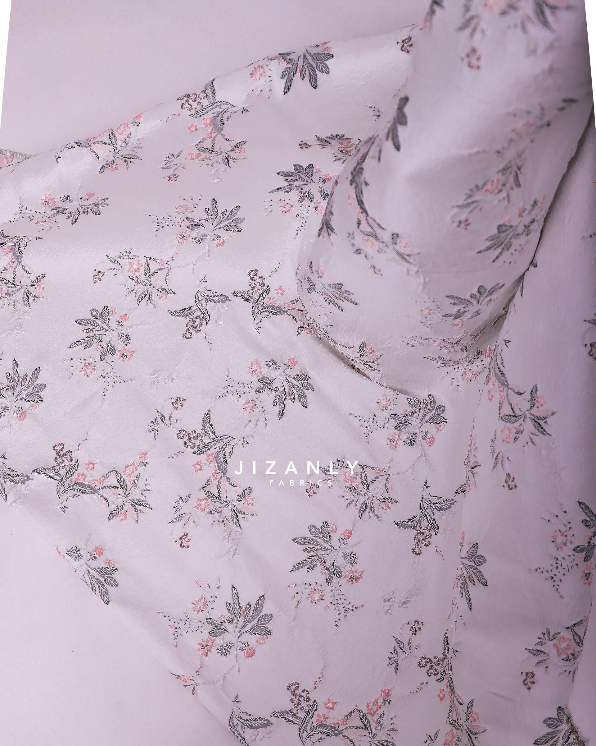 brocade offwhite and grey - Image 4