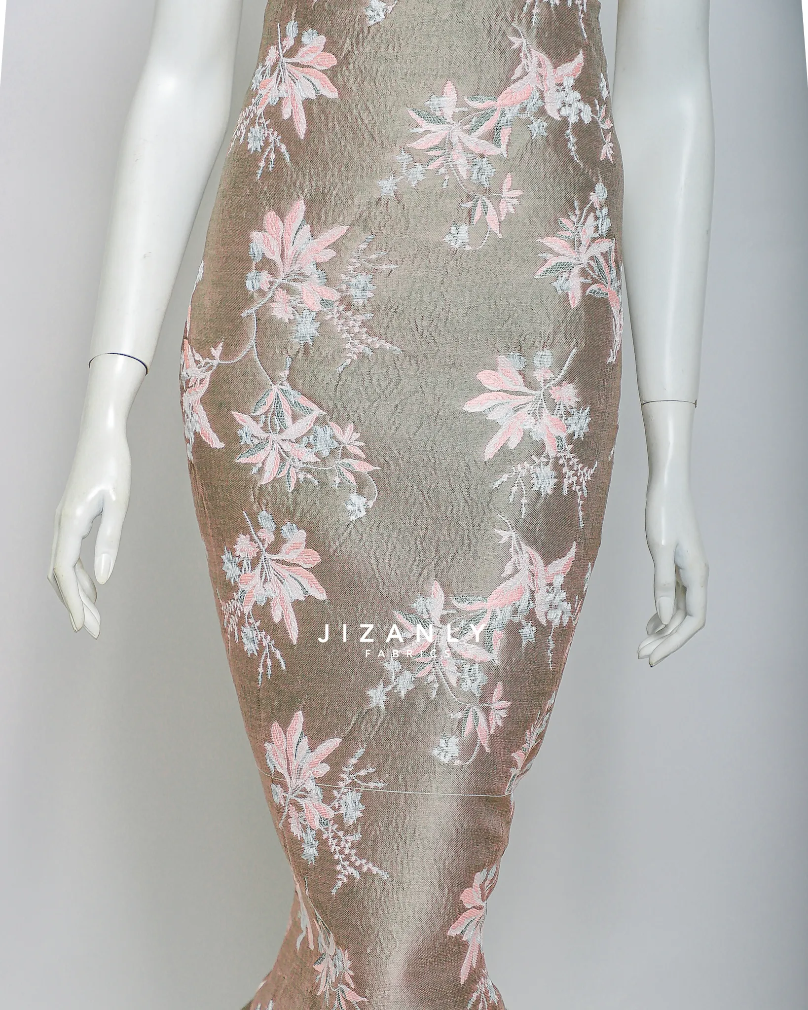 brocade offwhite and grey - Image 5